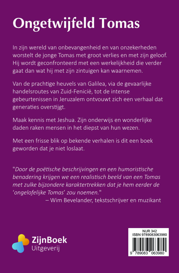 Achterkant van het boek Ongetwijfeld Tomas